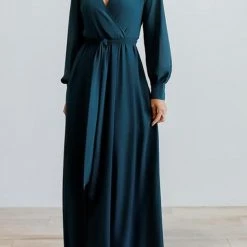Levency Button Puff Sleeve Belted Maxi Dress New In