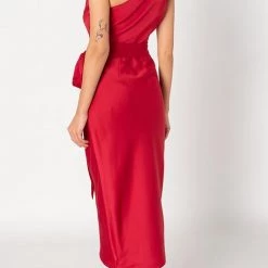 Levency One Shoulder Slit Bleted Dress