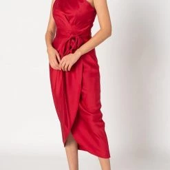 Levency One Shoulder Slit Bleted Dress