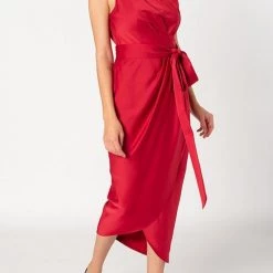 Levency One Shoulder Slit Bleted Dress