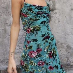 Levency Floral Print Slip Mini Dress New In