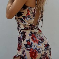 Levency Floral Print Slip Mini Dress New In