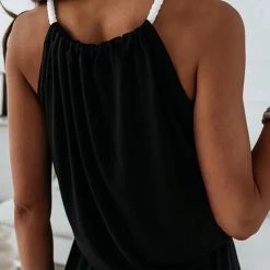 Levency New In Halter Neck Slit Sleeveless Dress