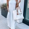 Levency Pockets Halter Neck Slit Maxi Dress New In