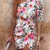 Levency New In Floral Print One Shoulder Mini Dress