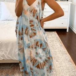 Levency Tie Dye Slip Maxi Dress New In