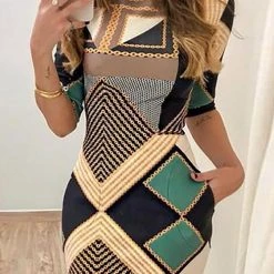 Levency Geometry Pockets Bodycon Dress New In