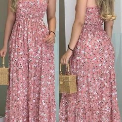Levency Floral Print Bow Slip Maxi Dess New In