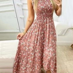 Levency Floral Print Bow Slip Maxi Dess New In