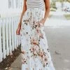 Levency Floral Print Pocket Sleeveless Maxi Dress New In