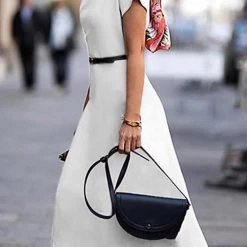 Levency Solid Irregularity Hem Dress New In