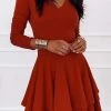 Levency Layer V Neck Long Sleeve Dress New In