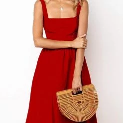 Levency New In Square Neck Slip Maxi Dress