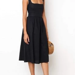 Levency New In Square Neck Slip Maxi Dress