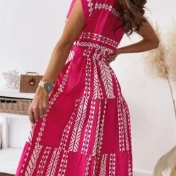 Levency Print Belted Dress