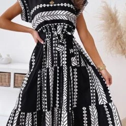 Levency Print Belted Dress