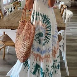 Levency Tie Dye Sleeveless Maxi Dress