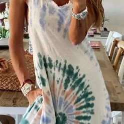 Levency Tie Dye Sleeveless Maxi Dress