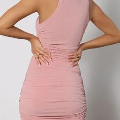 Levency Ruched Sleeveless Mini Dress New In