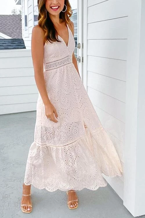 Levency Hollow Button Slip Maxi Dress 4 Levency Hollow Button Slip Maxi Dress