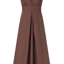Levency New In Linen V Neck Sleeveless Maxi Dress