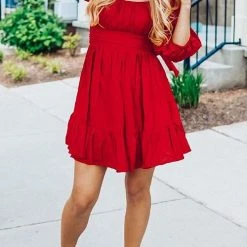 Levency Linen Square Neck Mini Dress