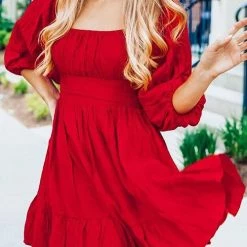 Levency Linen Square Neck Mini Dress