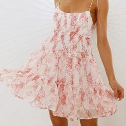 Levency Ruffles Floral Print Slip Mini Dress New In