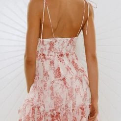 Levency Ruffles Floral Print Slip Mini Dress New In