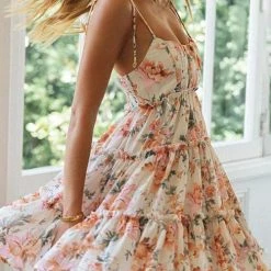 Levency Ruffles Floral Print Slip Mini Dress New In