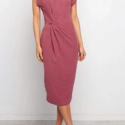 Levency New In Solid Twist Sleeveless Dress