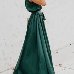 Levency V Neck Sleeveless Slit Wrap Maxi Dress New In