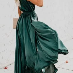 Levency V Neck Sleeveless Slit Wrap Maxi Dress New In