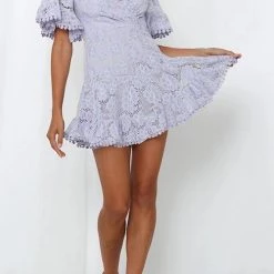 Levency Hollow Lace V Neck Mini Dress New In
