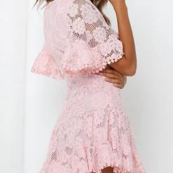 Levency Hollow Lace V Neck Mini Dress New In