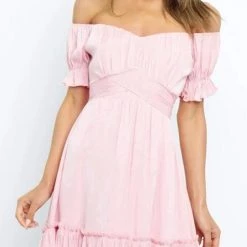 Levency Off Shoulder Ruffles Mini Dress