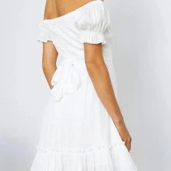 Levency Off Shoulder Ruffles Mini Dress
