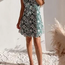 Levency Crochet Slip Mini Dress