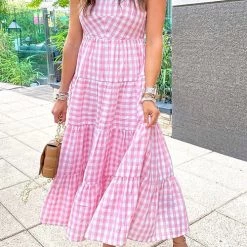 Levency Plaid Backless Slip Maxi Dress New In 34 Levency Plaid Backless Slip Maxi Dress New In