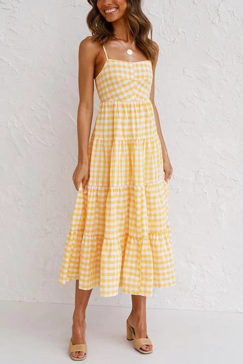 Levency Plaid Backless Slip Maxi Dress New In 13 Levency Plaid Backless Slip Maxi Dress New In