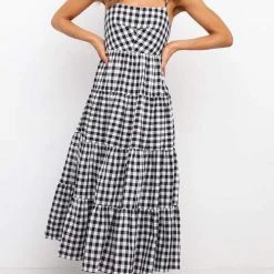 Levency Plaid Backless Slip Maxi Dress New In 38 Levency Plaid Backless Slip Maxi Dress New In