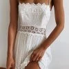 Levency Ruffles Lace Hollow Slip Mini Dress