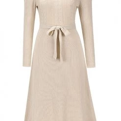 Levency New In Swing O Neck Long Sleeve Midi Sweater Dress