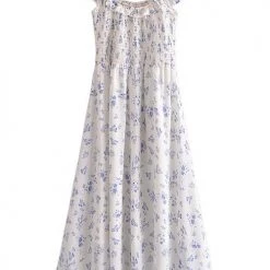 Levency Elastic Ruffles Square Neck Midi Dress