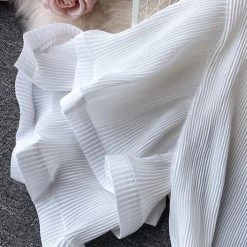 Levency New In Pleated Layer Flare Sleeve Maxi Dress