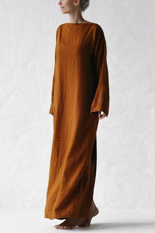 Levency New In Linen Tie Belt Long Sleeve Maxi Dress 5 Levency New In Linen Tie Belt Long Sleeve Maxi Dress