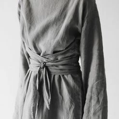 Levency New In Linen Tie Belt Long Sleeve Maxi Dress 14 Levency New In Linen Tie Belt Long Sleeve Maxi Dress