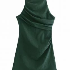 Levency New In Ruched Backless Slip Mini Dress