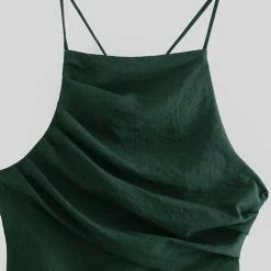 Levency New In Ruched Backless Slip Mini Dress