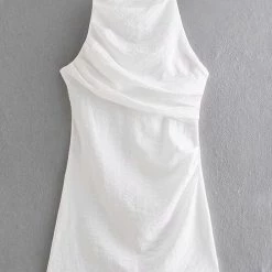 Levency New In Ruched Backless Slip Mini Dress